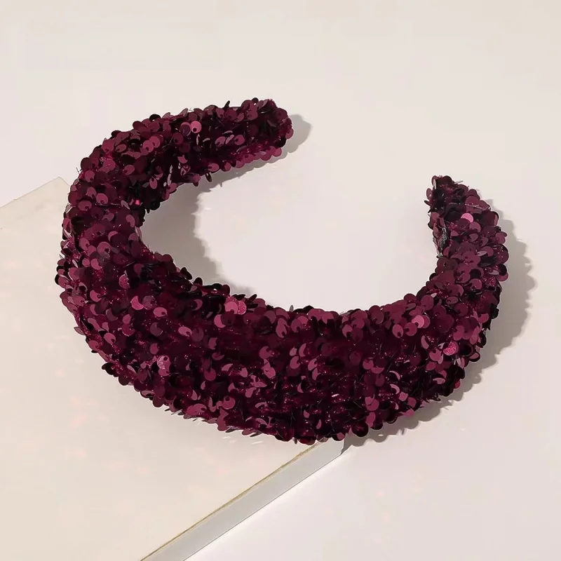 

High-Quali Glitter Hairband Women's Faionable Par ow Heightening Headband Sli Hair Accories Korean Sle