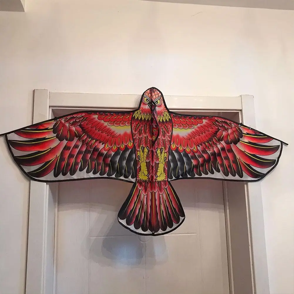 Cometa de águila de 1,2 m con línea de cometa de 20 metros, cometas de pájaro volador de águila grande, disuasorio de aves, regalo para niños, juguete DIY para deportes al aire libre