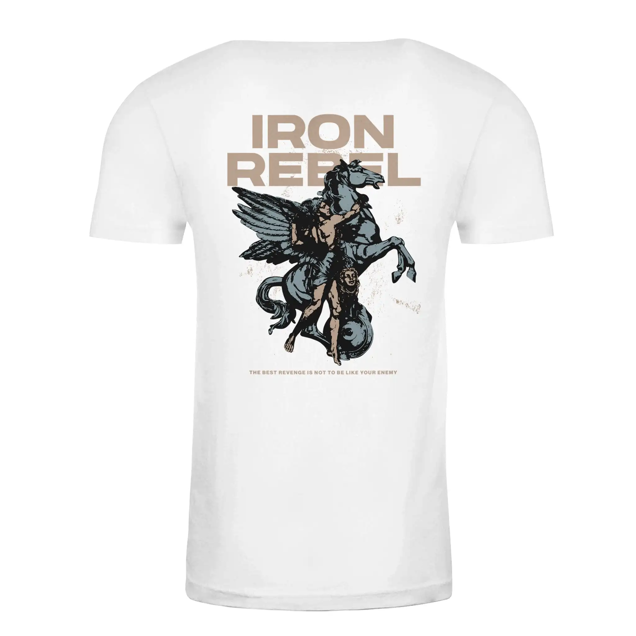 Pegasus Tee (White) Premium Fitted Gym T-Shirt _ Perfect for Bodybuilders & Powerlifters