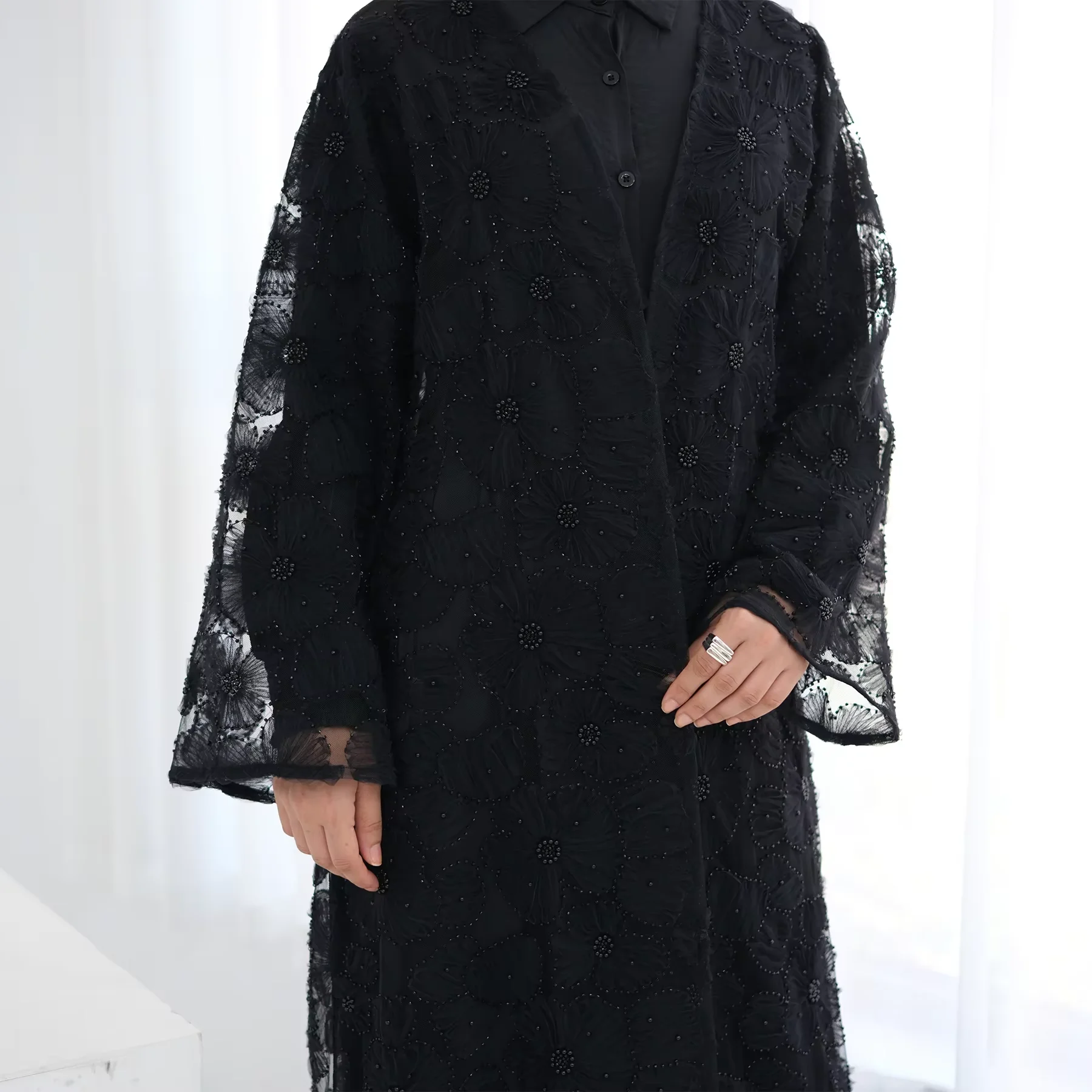 

3PCS Dubai Abaya Embroidery Kimono Cardigan Women Muslim Sets Hijab Dress Turkey Kaftan Eid Kebaya Caftan Femme Robe Jalabiya