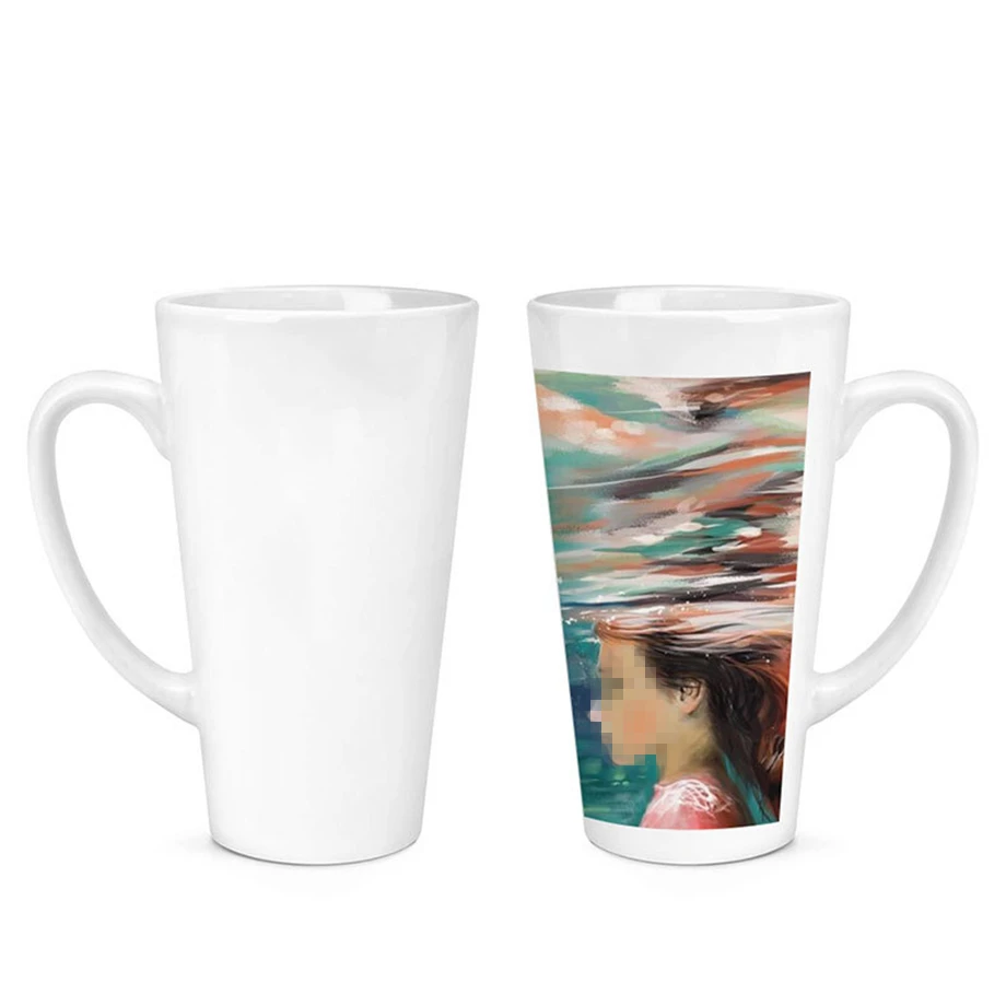 48pcs/Lot 500ml/17oz Sublimation Ceramic Mug Magnesia Porcelain China Cup Tumbler For DIY Designs Dishwasher Safe In White Box