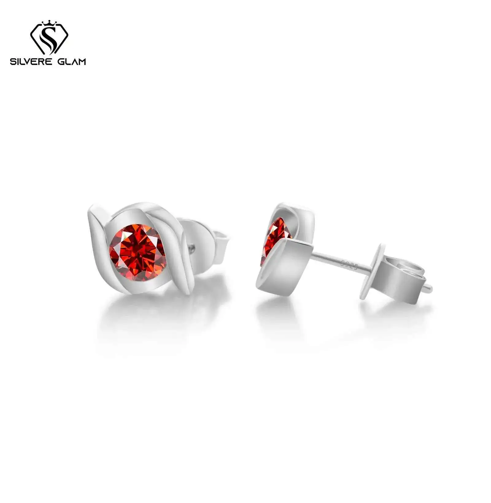 925 Sterling Silver Sugar Cube Stud Earrings 1CT D Color Moissanite Classic Jewelry designer Earrings For women luxury Party