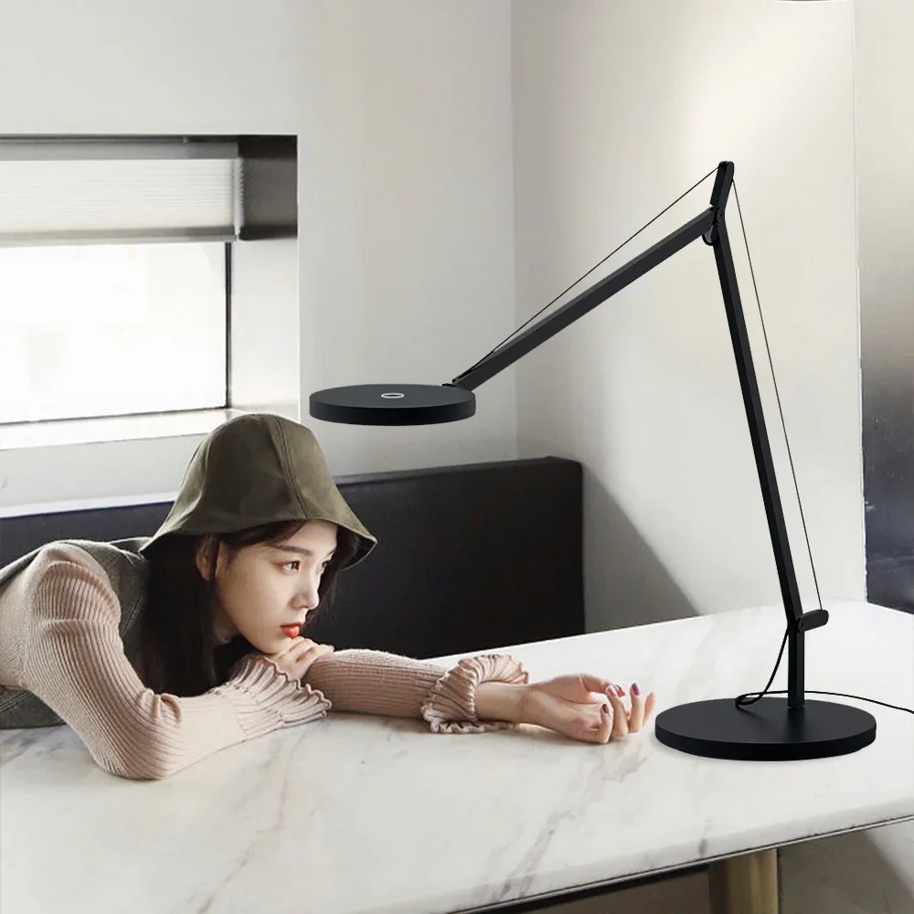 

Simple Floor Table Lamp Italian Designer Black Mechanical Arm Bedroom Study Living Room Industrial Air Table Lamp