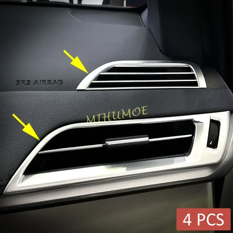 

For Toyota Sienna 2021-2024 Matt Chrome Interior Center Console Dashboard Air Vent Cover Trims