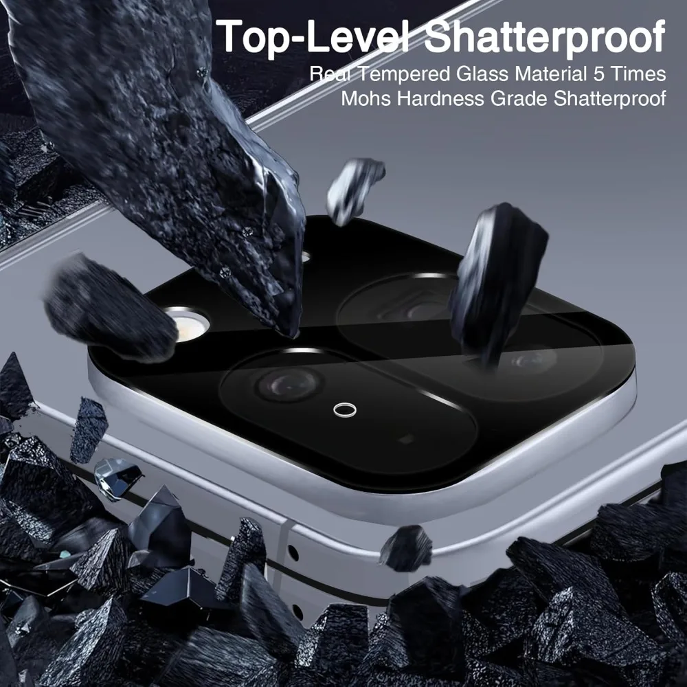 5/1PCS HD กล้องด้านหลังกระจกนิรภัยสำหรับกูเกิล พิกเซล 10 โปรพับเลนส์ด้านหลังตัวป้องกันหน้าจอป้องกันรอยขีดข่วนฟิล์มกระจกใสและสีดำ