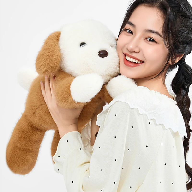 Klein formaat 50 cm liggende pluche dierenpop, schattig konijn ijsbeer hond knuffel creatief zacht pluche voor kinderen volwassenen