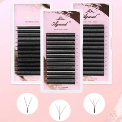 AGUUD 2D 3D 4D W Shape Eyelashes Clover Blooming Premade Fan Lash Extensions Natural Soft YY Shape Lash Natural Volume Eyelashes