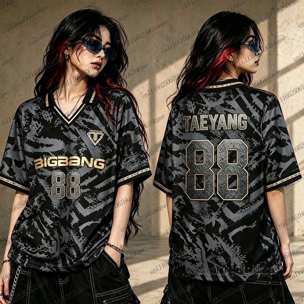 Kpop BIGBANG 2026 World Concert Tour Trikots für Damen, Polo-T-Shirts mit kurzen Ärmeln, Sport-Fußballtrikot, Oversized Y2K-Top – Detail 7