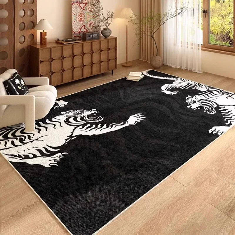 French Retro Style Bedroom Decor Tiger Carpet Large Area Carpets for Living Room Washable Cloakroom Soft Floor Mat Anti-slip Rug