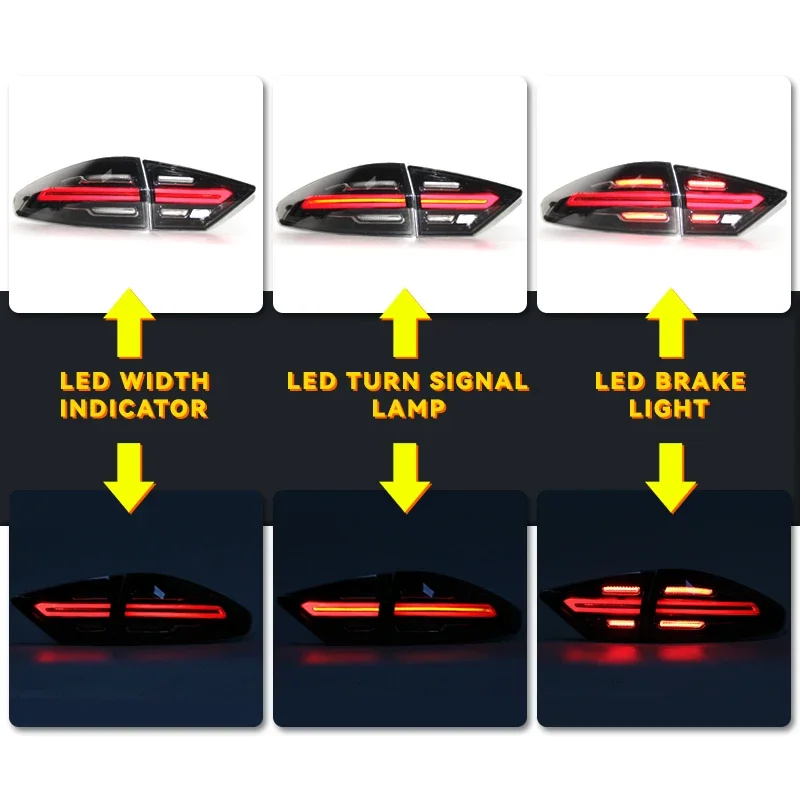 LED Rear Running Light + Brake Lamp + Reverse + Dynamic Turn Signal Car LED Tail Light Taillight For Ford Mondeo MK5 2013 - 2016