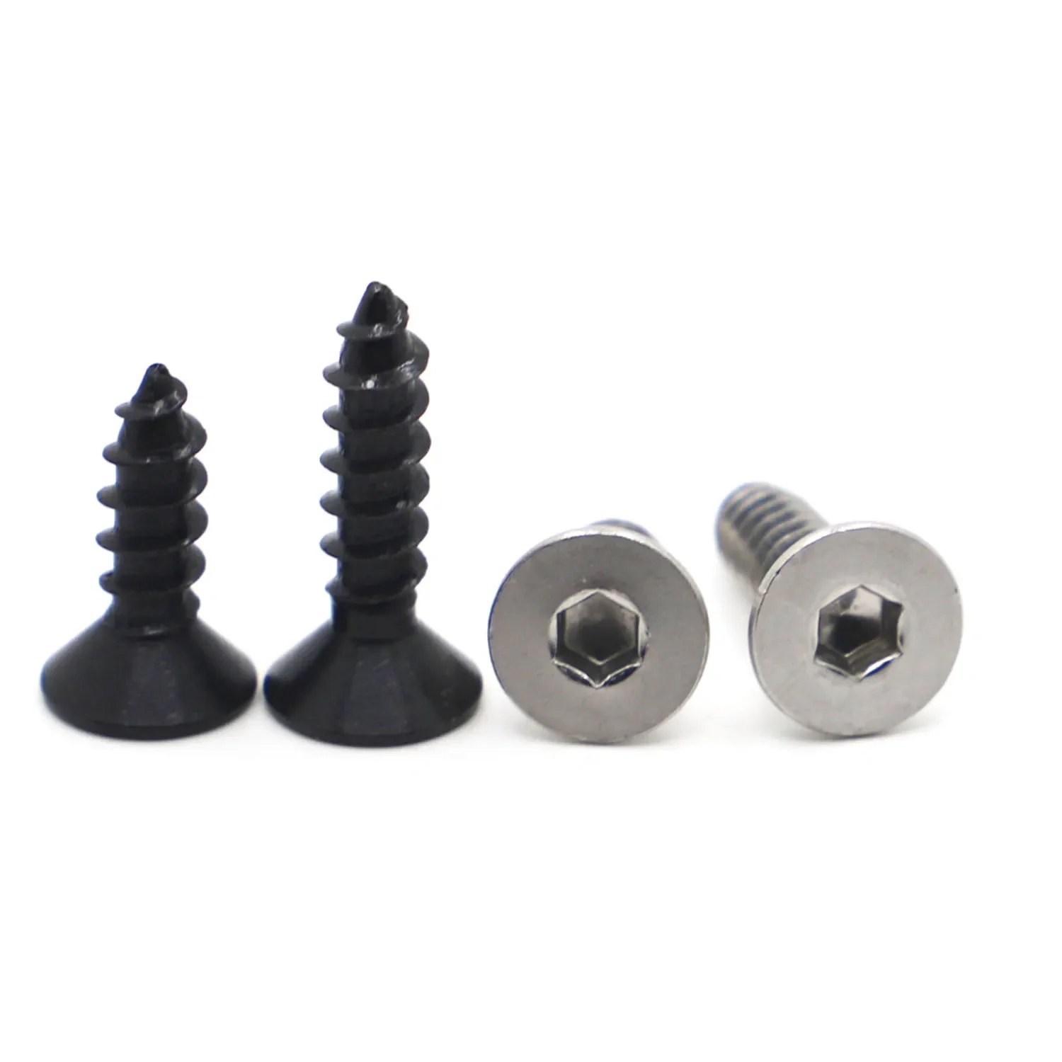 M3 M4 M5 M6 Allen Hex Hexagon Socket Flat Countersunk Head Self Tapping Screw 304 Stainless Steel / Black 8.8 Carbon Steel