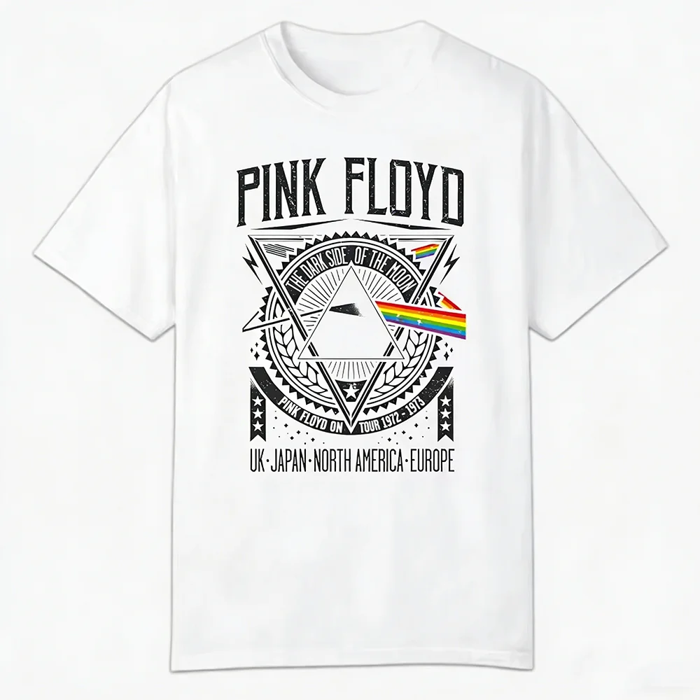 

Футболка Pink Floyd The Dark Side of the Wall с разноцветным принтом, свободного кроя, с круглым вырезом, в стиле ретро, для мужчин и женщин