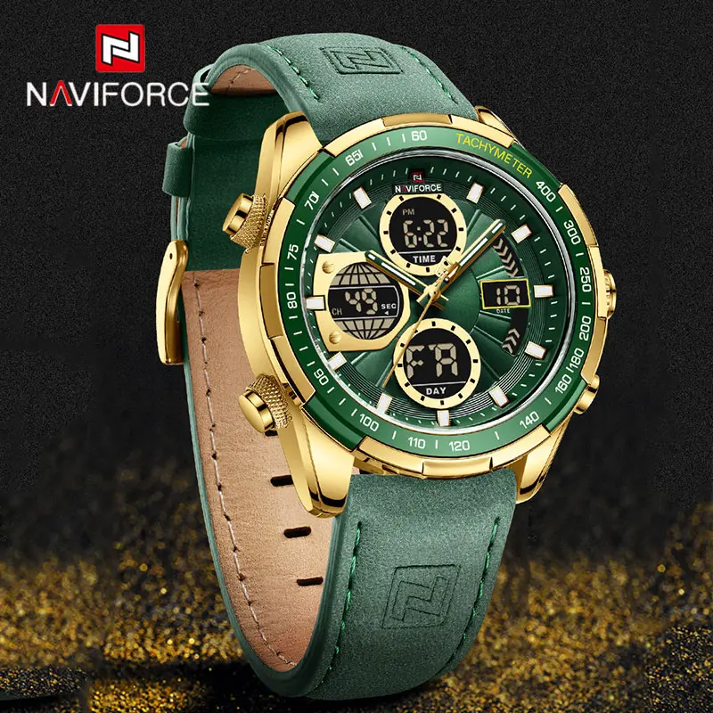 NAVIFORCE Men's Military Watch Multifunctional Chronograph Sports 3ATM Waterproof Alarm Day And Date Display Gift Watch