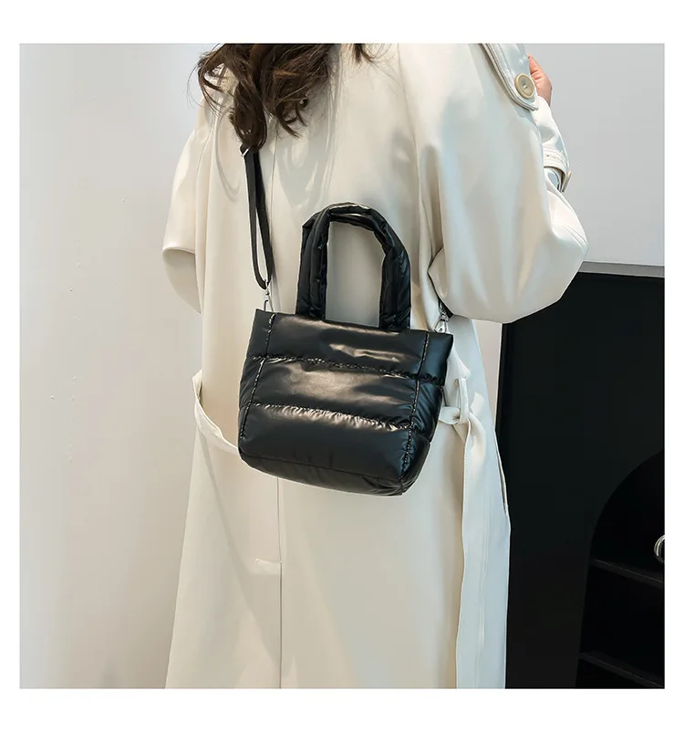 Frauen Taschen Frau Puffy Leichte Handtasche Große Kapazität Gesteppte Schulter Tasche Verstellbaren Riemen Puffer Tote Handtasche Einkaufstasche – Detail 6
