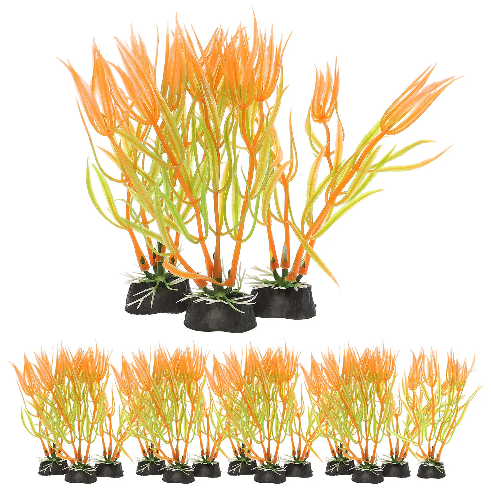 Non Planted Aquarium Fish - 20個入りプレミアムフェイク水生植物、水槽装飾用、水中魚隠れ場所、安全で無毒な水生植物オーナメント、景観装飾