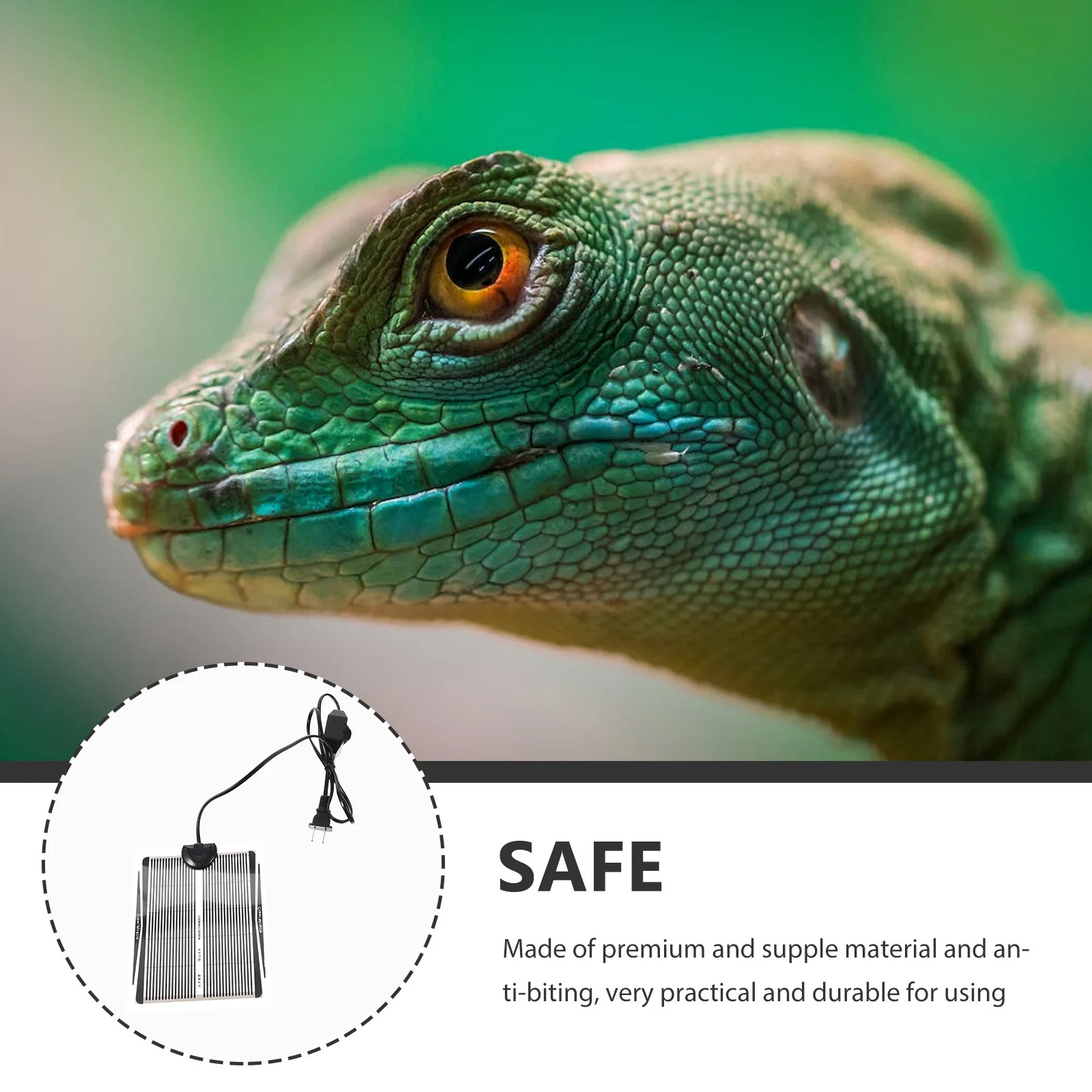 Reptile Heating Pad Plug Reusable Safety Heating Mat Reptile Tank Liner Small Pet Warming Cushion Electric Heated Mat