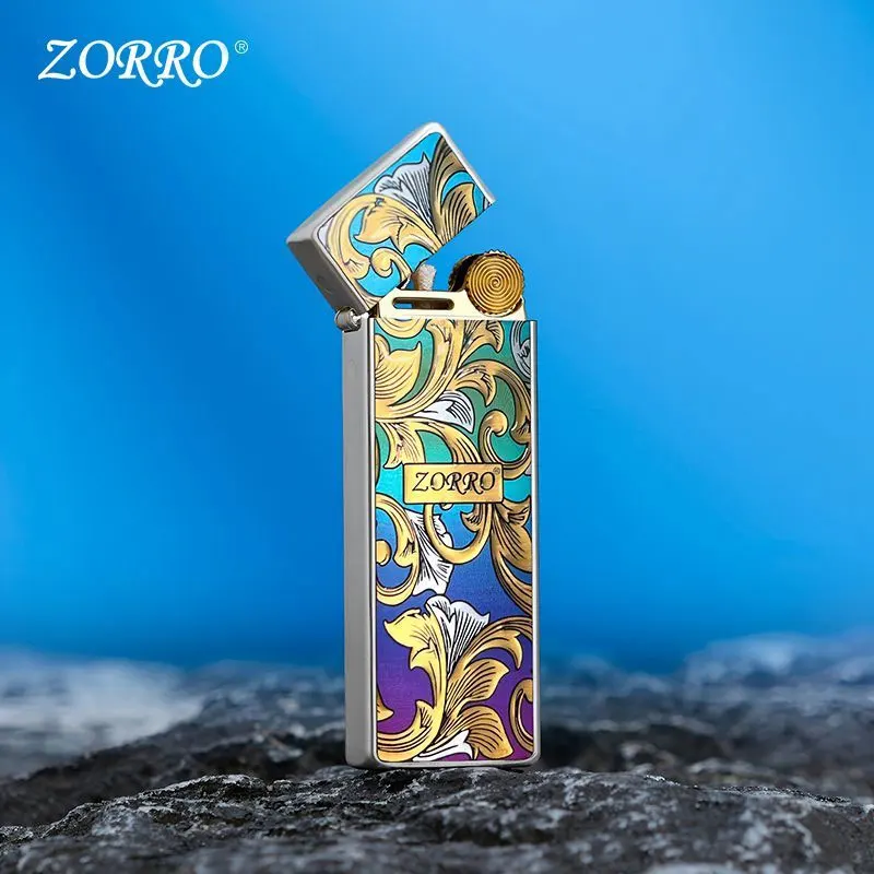 

ZORRO серебряный матовый цветной узор керосиновая ветрозащитная зажигалка с резьбой по металлу ретро шлифовальный круг инструмент для освещения сигарет