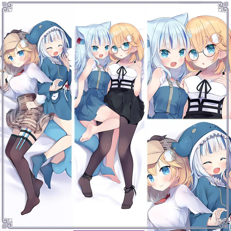 Anime Hololive Vtuber Gawr Gura Dakimakura Hing Body Pillow Case Cover Japanese Cushion Bedding New SS