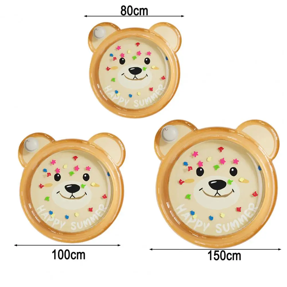 Estera de enfriamiento de 80/100/150cm, oso de dibujos animados, inflable, a prueba de fugas, almohadilla de agua de PVC, cojín plegable para el tiempo de la barriga del bebé, alfombrillas para juegos acuáticos
