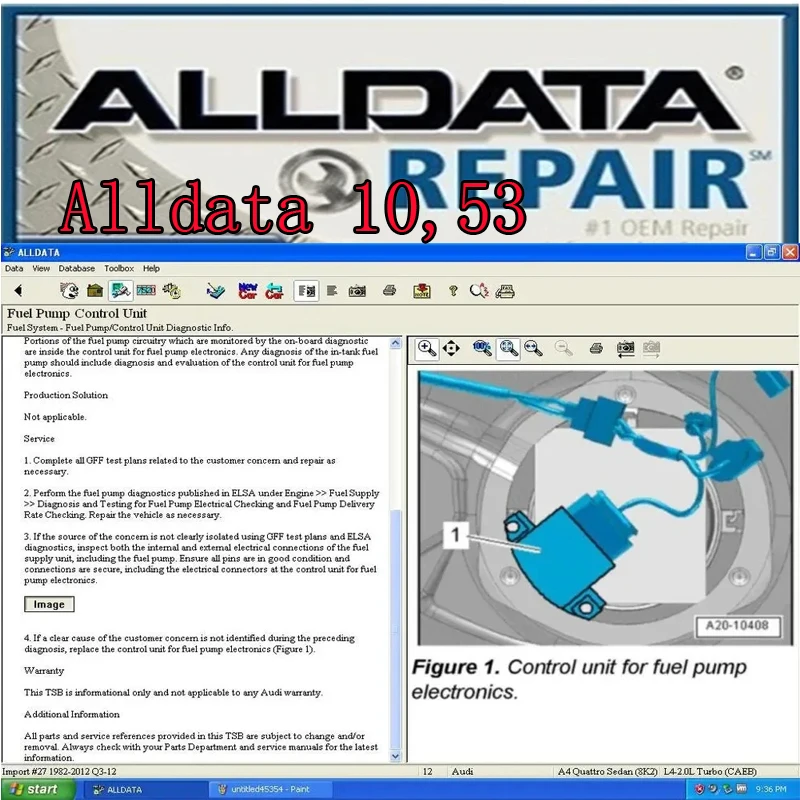 Latest Alldata Auto Repair Software All Data 10.53 For Cars And Trucks In 640gb HDD / D-Link remote help install for free