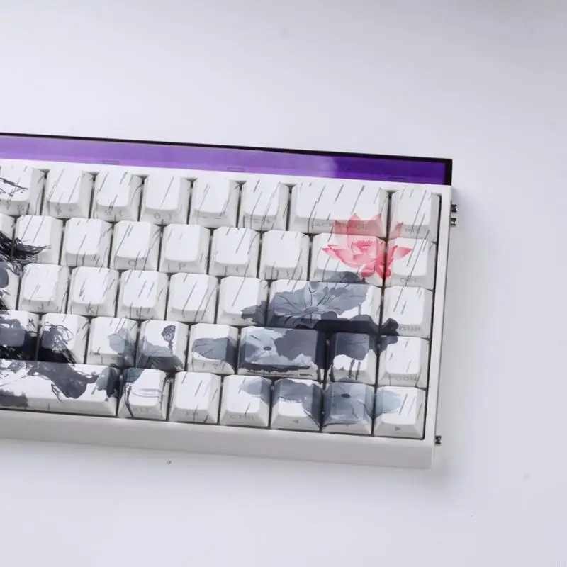 

CORA Rain Flower Themed Side Printed Keycaps for 60% 68% Mechanical Keyboards Heat Sublimation Printing
