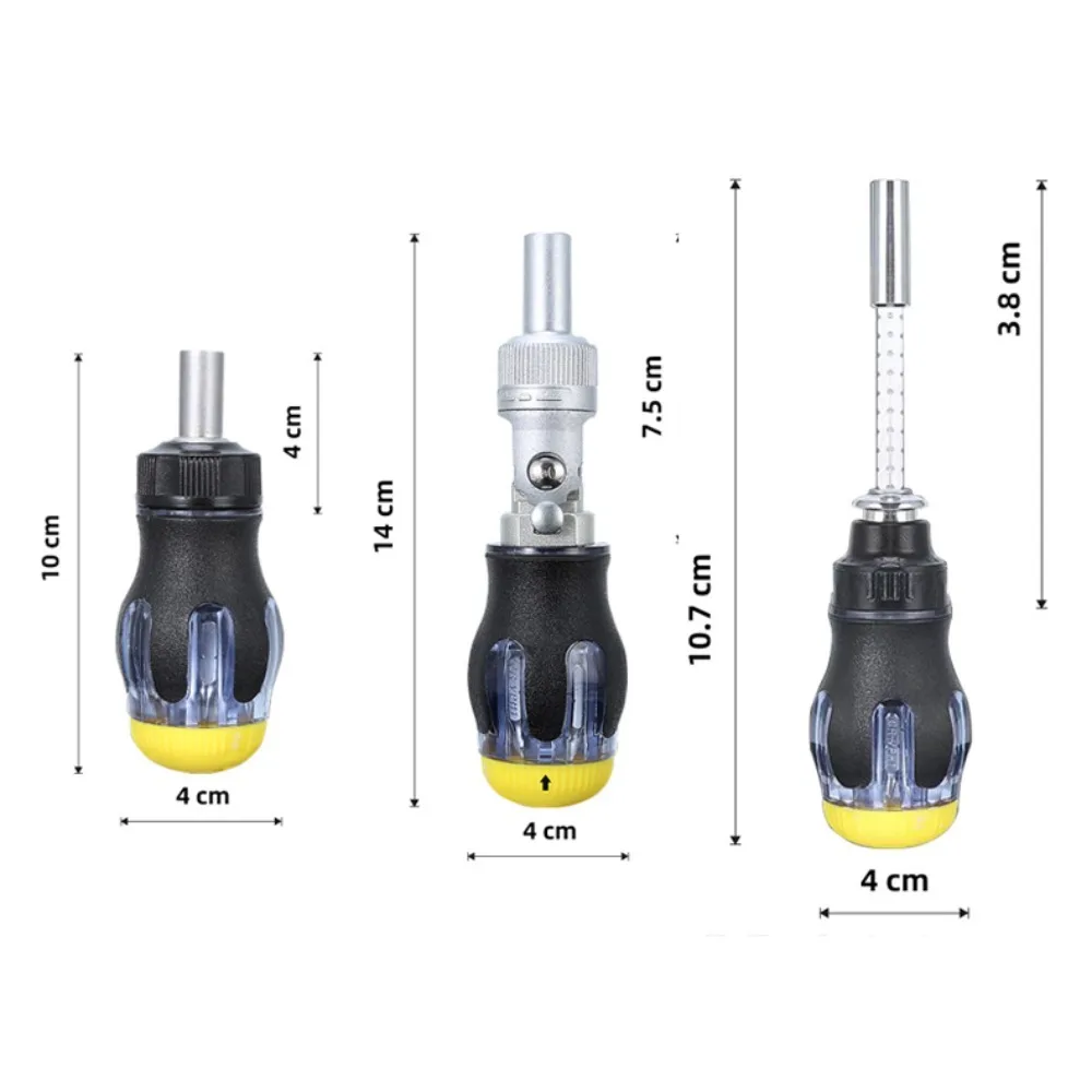 Jeu de tournevis à cliquet en acier au vanadium Dnomium, kit de tournevis de réparation à angle réglable, kit d'outils de réparation d'embouts