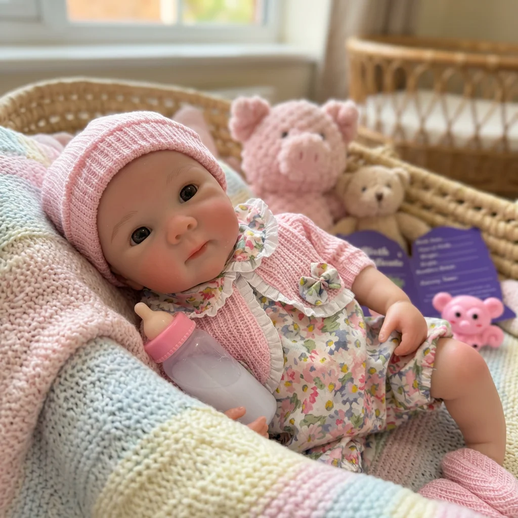13 Inch Full Body Solid Silicone Reborn Girl Doll Bettie Realistic Newborn Soft Simulated Bebe Holiday Birthday Collectible Gift