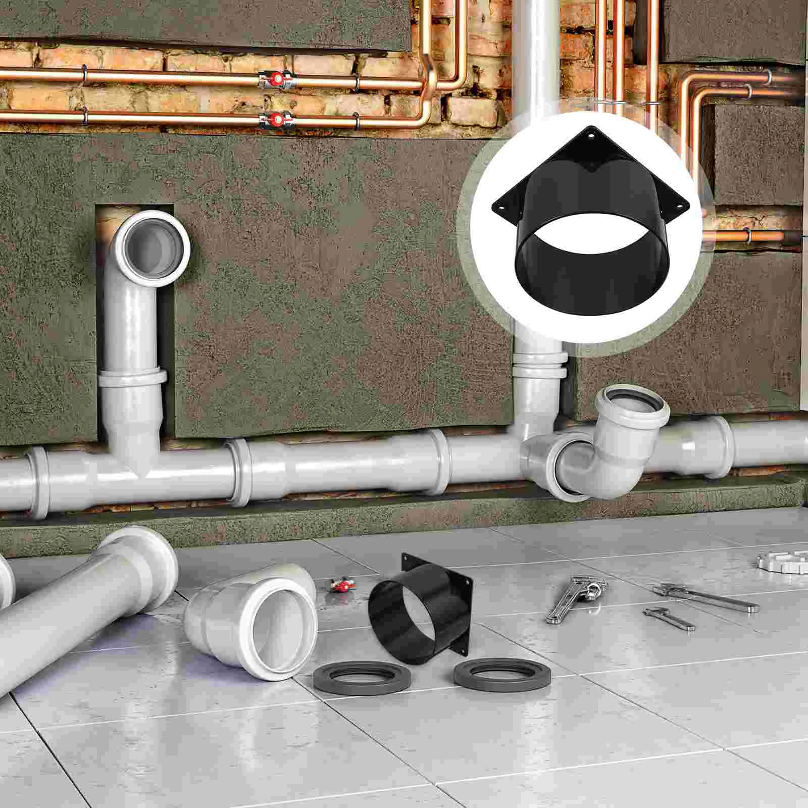 Fresh Air System Connection Port Pipes Dust Collection Rectangular Hood Nozzle Square Duct Connector Flange Fan Pipeline