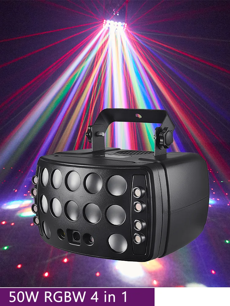 New 50W Laser Rain Butterfly Lamp RGBW DMX512 Laser Projection Lamp For DJ Disco Party Christmas