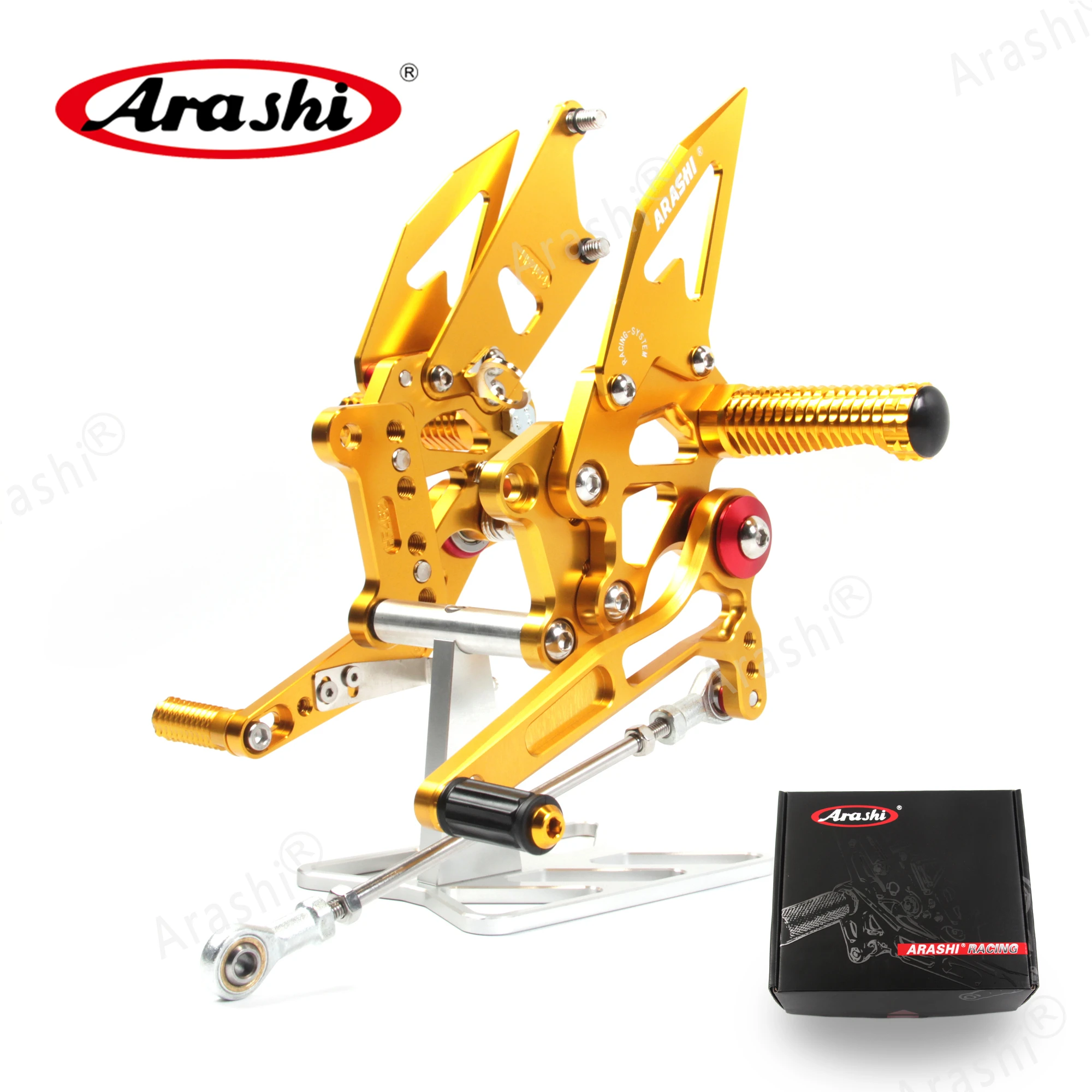 Arashi NINJA 250R 2008-2012 CNC Adjustable Rider Rear Footrest For KAWASAKI NINJA 250R 2008 2009 2010 2011 2012 Foot Pegs