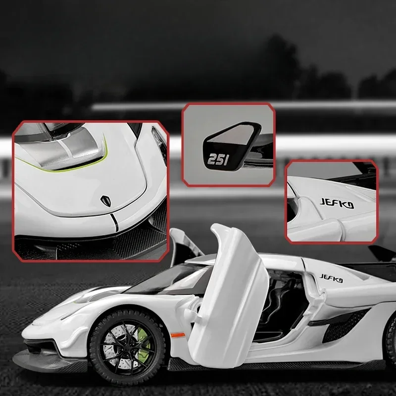 Koenigsegg Jesko Super Carro Modelo Com Som E Luz Coletivo Diecast Metal Brinquedos, Veículos Para Crianças, Presente Para Meninos, Decoração Da Casa, Escala 1:32