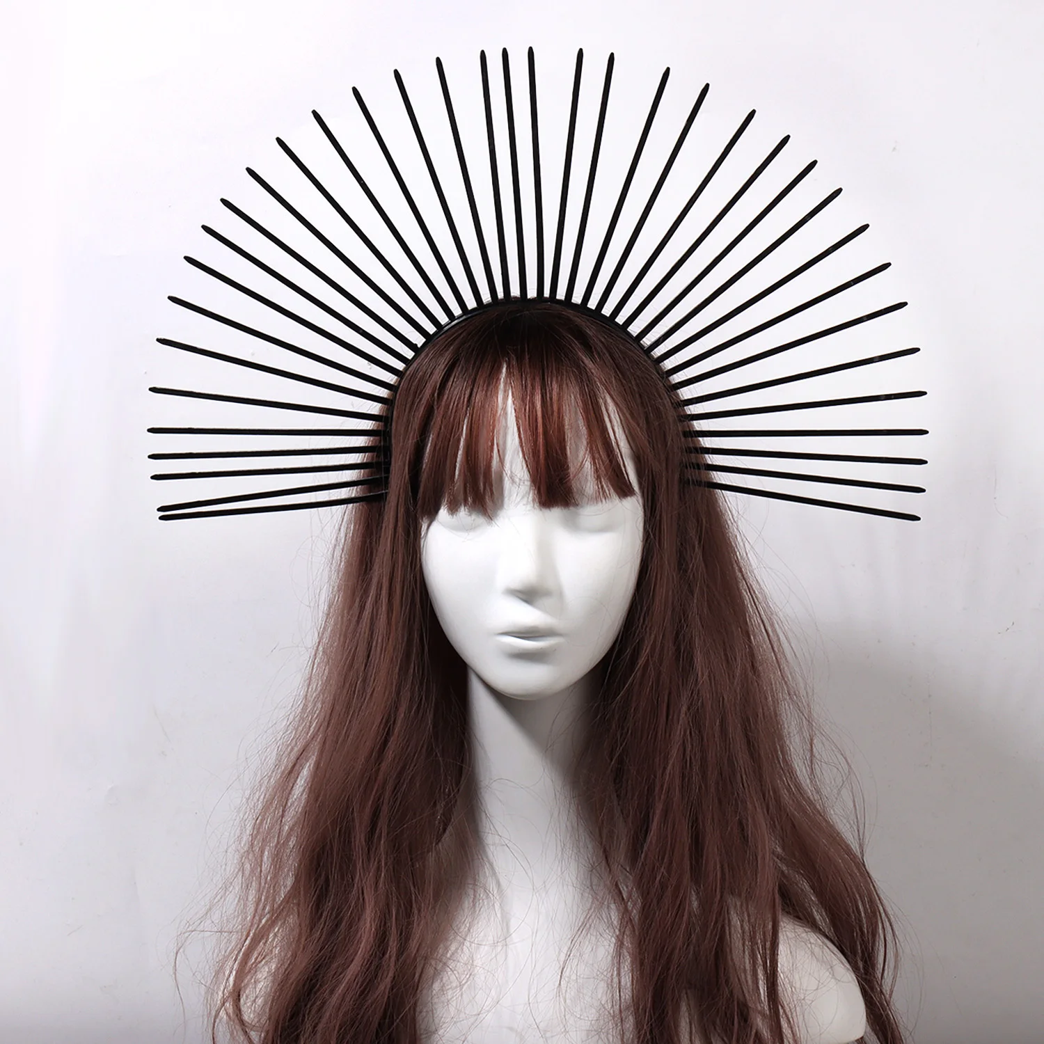 Sun Halo 크라운 헤드 피스 빈티지 여성 머리 장식 코스프레 소녀 로리타 할로윈 카니발 파티 의상 소품 머리띠