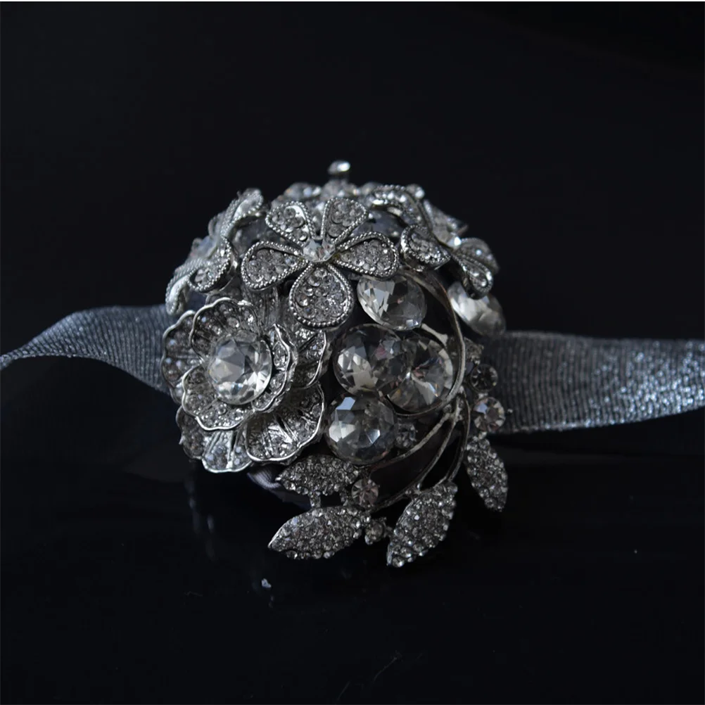 

Crystal Brooch Rose Bride Bouquet Elegant Stylish Wedding Bridal Banquet Prom Clothing Pin Crystal Brooch Bride Clothing Pin