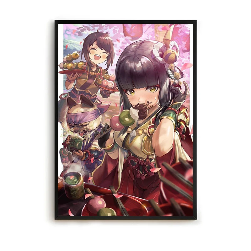 

Popular Game Decorative Painting on Canvas Monster Hunter Rise Decoration Pictures Room Wall Poster Paintings for Bedroom Decor