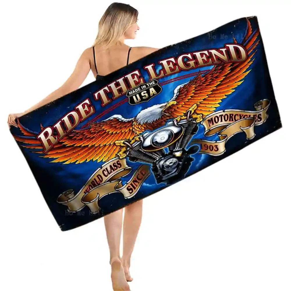 Vintage Metal Signs Biker Vintage Style Garage Patriotic Art Black Hills Rally Motorbike Poster Quick Drying Towel