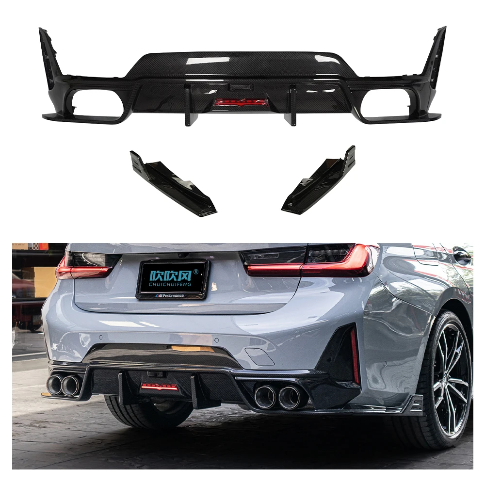 For BMW 3 Series G20 G28 2023-UP Prime Dry Carbon Fiber Rear Lip Spoiler Separator Grille Front Lip Canard Side Skirt WK 18-24