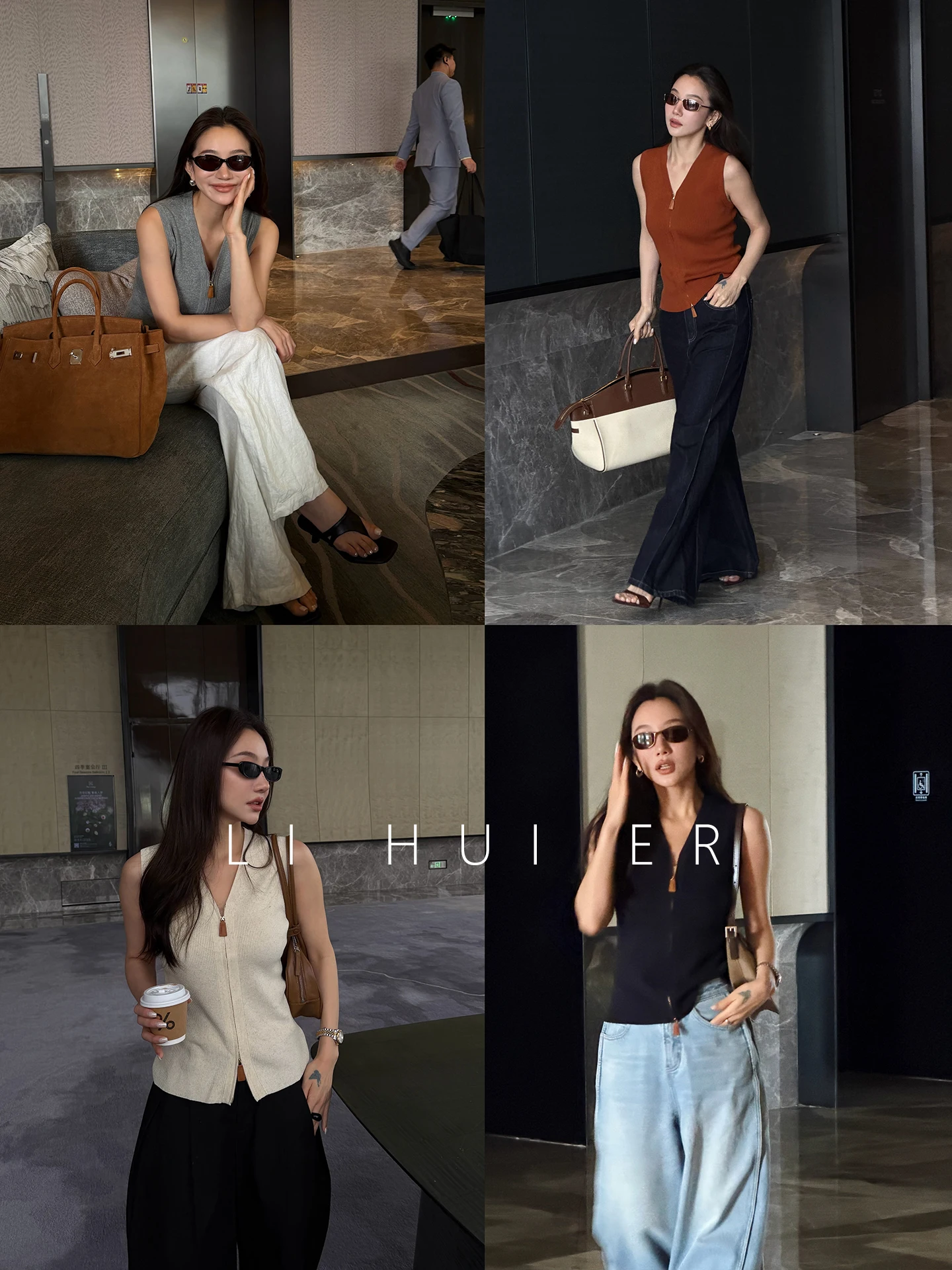 

LiHuiEr Casual Loose Fit Knitted Vest Svel Open Cardigan Warmth Women's Faion Spring Season Regular Length V-ne