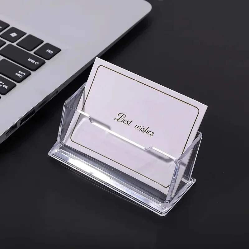 1-6Pcs Desk Business Card Storage Box Clear Acrylic Display Stand Large Capacity Photocards Card Holders For Home Office image 4