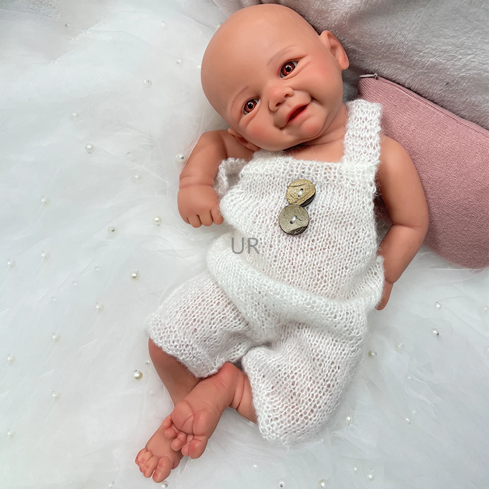 16" Cuddly Full Body Platinum Silicone Reborn Baby Girl Handmade Artist Paint Soft Washable Rebirth Doll Christmas Gift