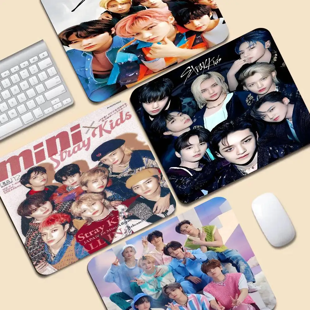 Kpop S-Stray K-Kids DIY Cartoon Anime Gaming Mouse Pad Keyboard Mouse Mats Smooth Company Writing Desk Mats