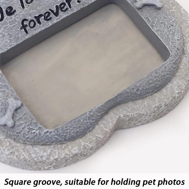 Resin Pet Gravestones Memorial Funeral Dog Cat Tombstone Photo Frame Saving Memorials Gravestones Dogs Keepsake Garden Ornament