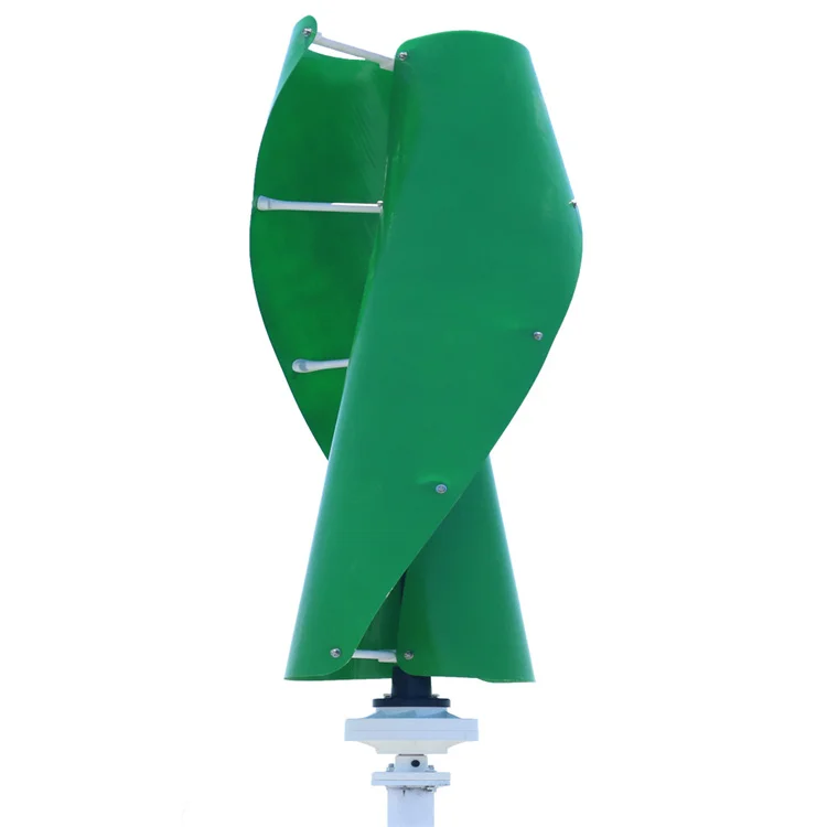 1KW Spiral Type Vertical Axis Wind Turbine Generator 12V Free Power Supply for Home Use Outdoor Air Energy Charging Unit