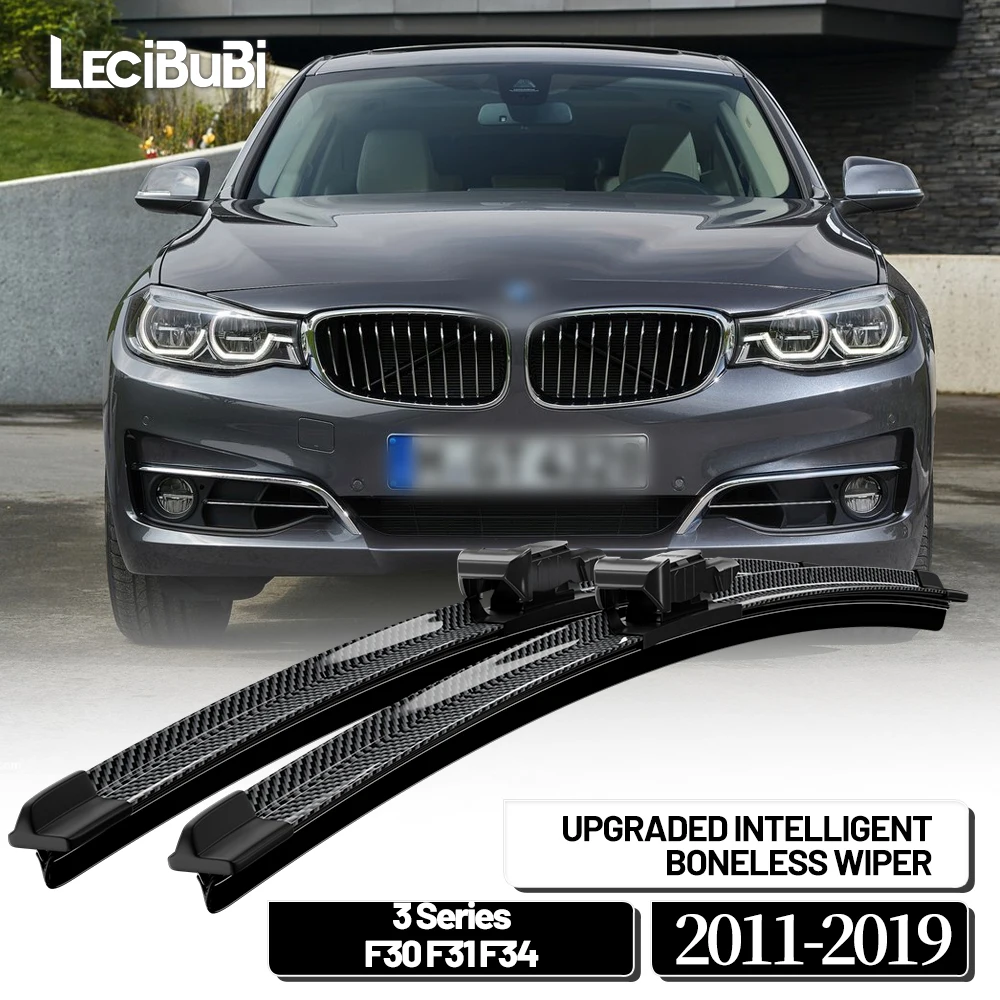 Für BMW 3er F30 F31 F34 2011-2019 2015 2016 2017 2018 2 Stück Frontscheibenwischerblätter Scheibenwischer Kohlefaser