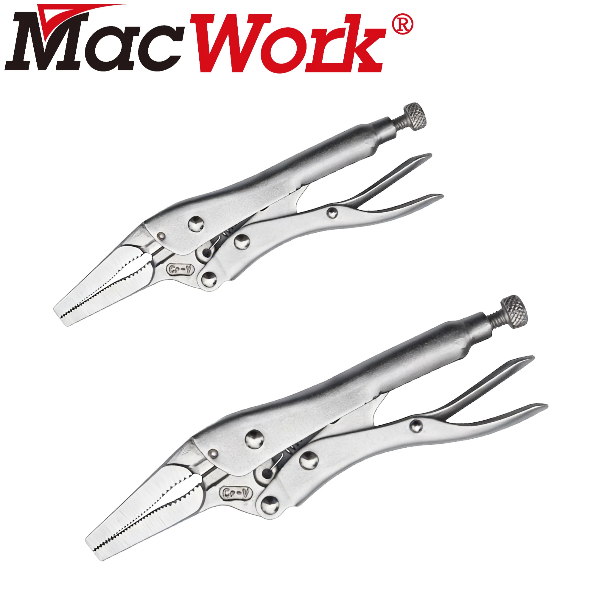 6.5 And 9.5 Inch Long Nose Locking Pliers Locking Adjustable Vise Grips for Clamping Twisting Welding