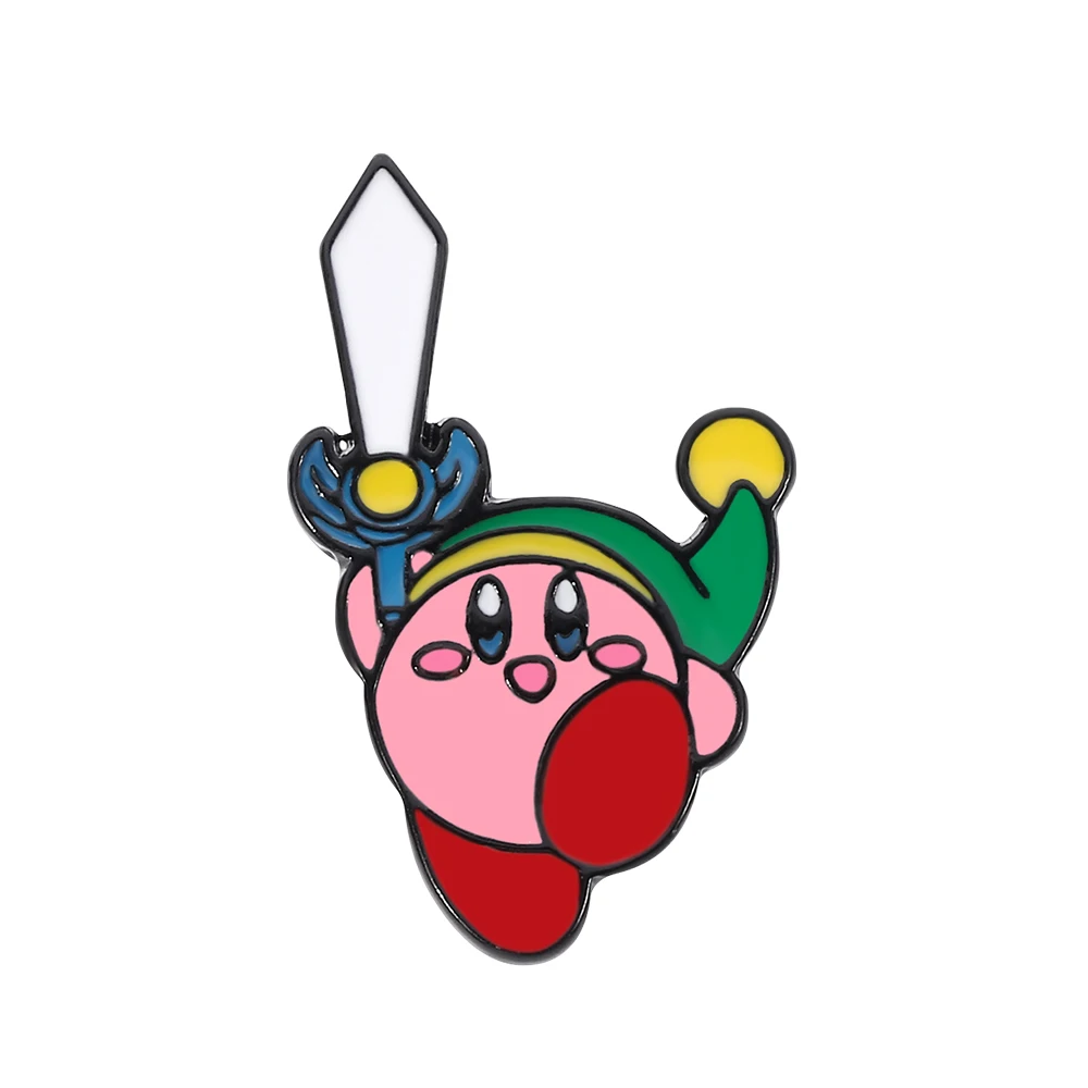 Anime-Spiele Kirby Emaille-Pins: Sammle Kawaii Magische Geister Cartoon-Broschen für Rucksack, Kragen und Revers – Accessoires & Geschenke