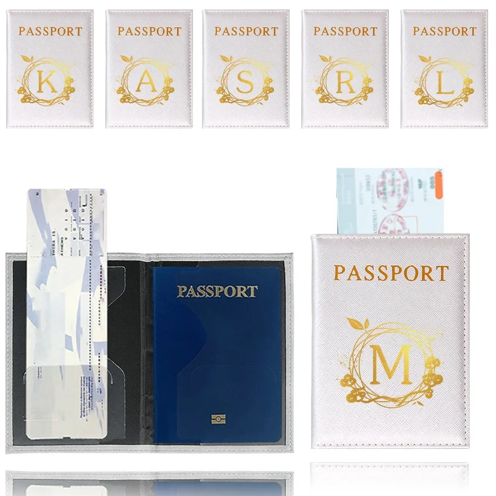 Case for Passport Passport Cover Wreath Printing Series Travel Waterproof Dirt Passport Holder Cover ID Card Holders