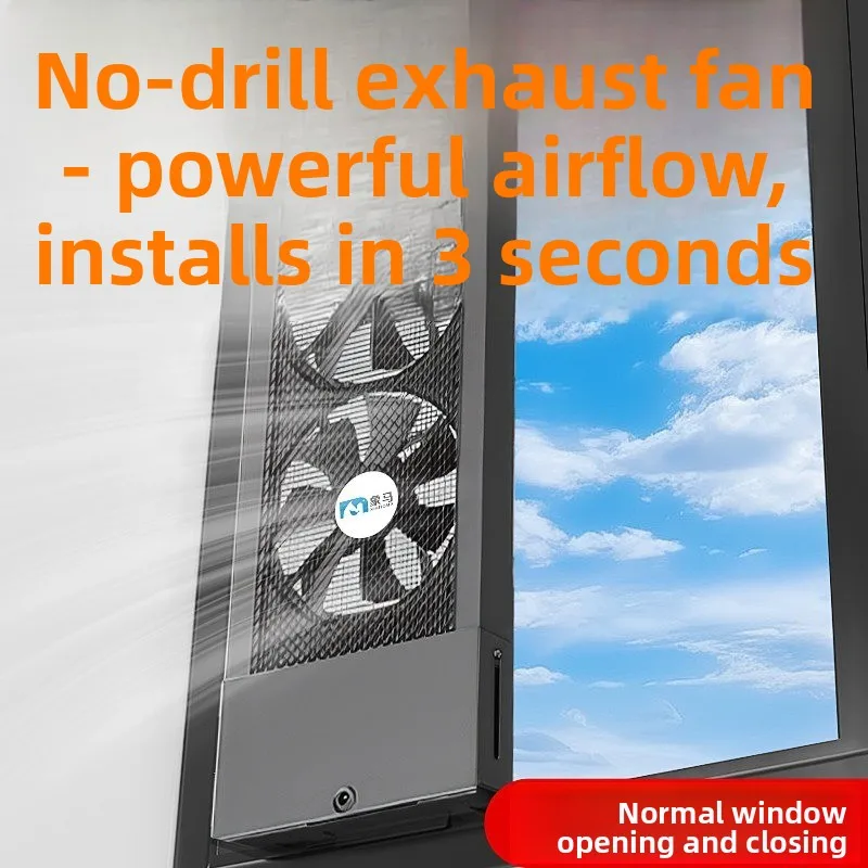 No-drill window exhaust fan, exhaust fan, no installation required