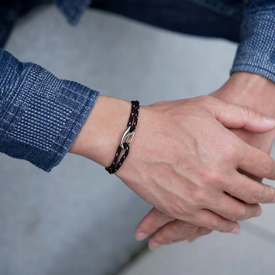 

Unique Handmade String Man Bracelet Apparel Accessories Carabiner Sliding Adjustable Chain Braslet Sports Adventure Homme Joias