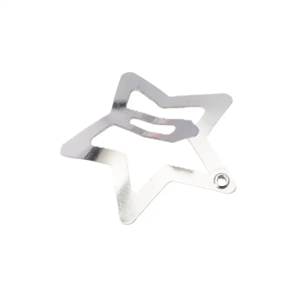 Silver Star Y2K BB Hair Clips Women Cute Metal Star Hair Clips Side Barrettes Hair Simple Mini Metal Snap Clip Hair Accessories