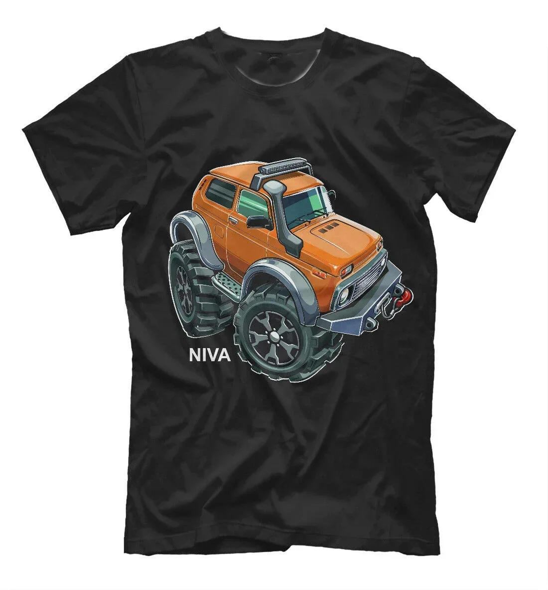 

Novelty Cartoon Niva Car Russian Off-road Vehicle T-Shirt 100% Cotton O-Neck Summer Short Sleeve Casual Mens T-shirt Size S-3XL